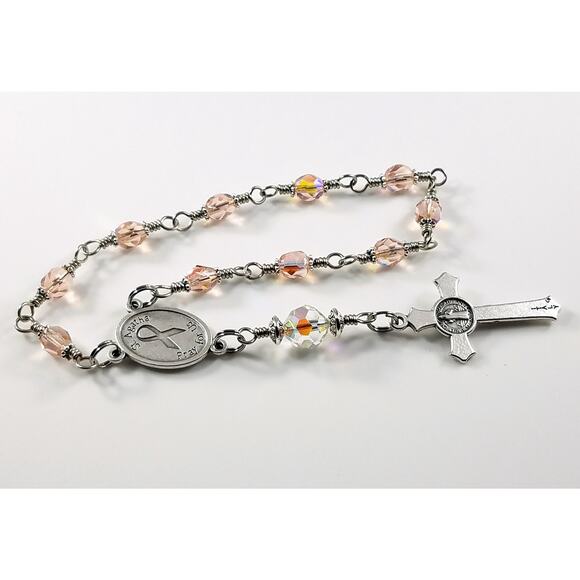 St. Agatha One Decade Rosary, Fighting Breast Cancer Rosary, Handmade Rosary - Picture 9 of 10